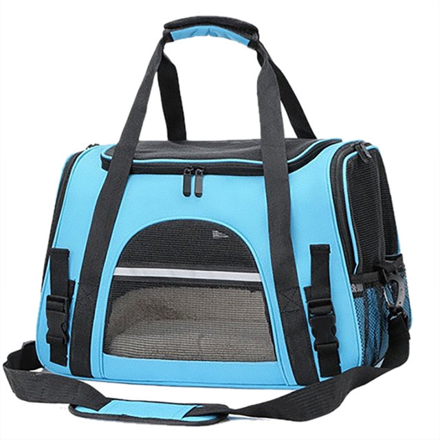 Cat-in-the-Bag Large Light Blue Cozy Comfort Carrier- Cat Carrier, Grooming Bag